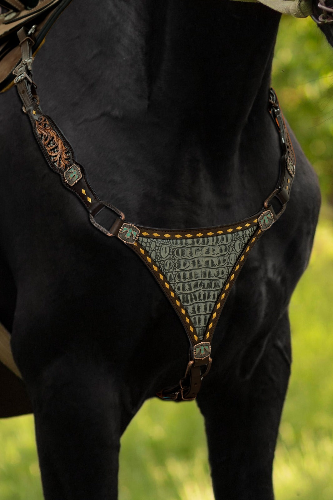 Authentic Re-purposed Louis Vuitton headstall and breast collar